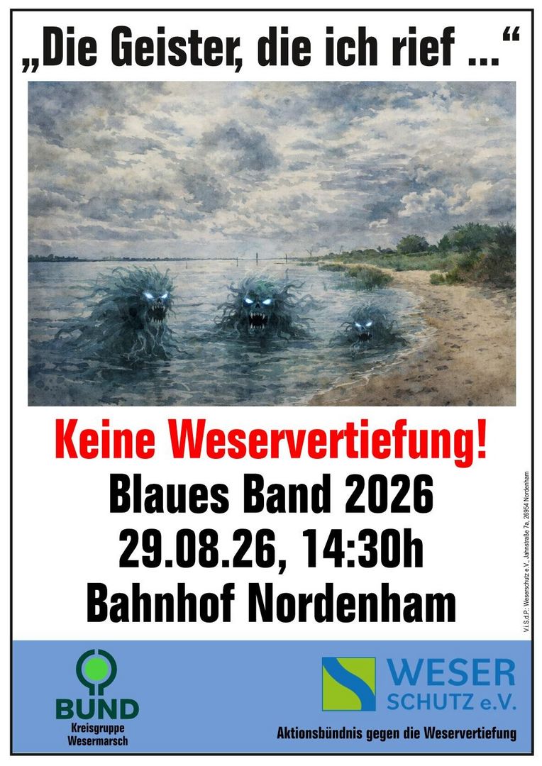 Aktionsplakat gegen die Weservertiefung